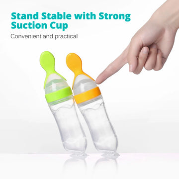 1 PC Safe Useful Silicone Baby Bottle With Spoon Food Supplement Rice Cereal Bottles Squeeze Spoon Milk Feeding Bottle Cup