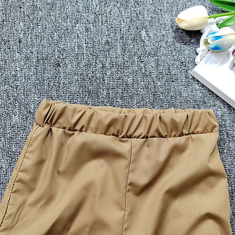 1-8years Baby Kids Summer Clothing For Girls Sleeveless Crop Tops+Cargo Pants 2pcs/sets Children's Fashion Clothes Outfits Girl