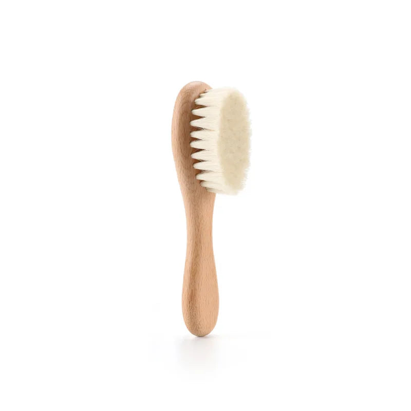 Baby Care Pure Natural Wool Soft Baby Wooden Brush Comb Brush Baby Hairbrush Newborn Infant Comb Head Massager For Baby Shower