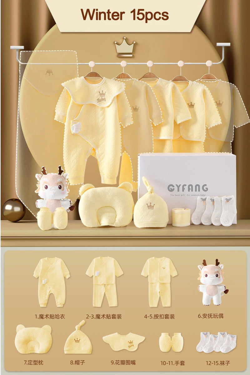 Newborn Baby Clothing 15/17/18/20 Pcs/0-3Months 100%Cotton Kids Clothes Suit Unise Infant Boys Girls Clothing Set Without Box