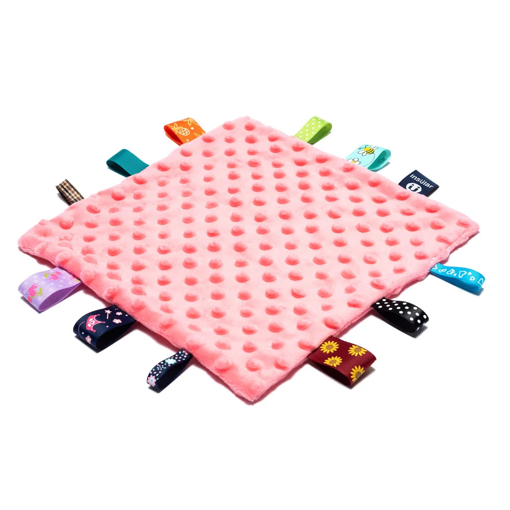Baby Soothe & Comfort Blanket | Soft Plush Taggies Security Blanket | 7 Colors | Newborn Gift