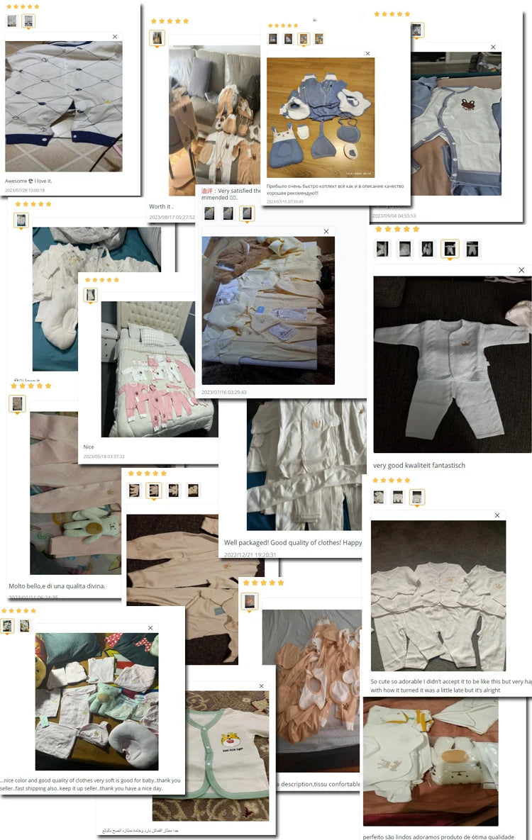 Newborn Baby Clothing 15/17/18/20 Pcs/0-3Months 100%Cotton Kids Clothes Suit Unise Infant Boys Girls Clothing Set Without Box