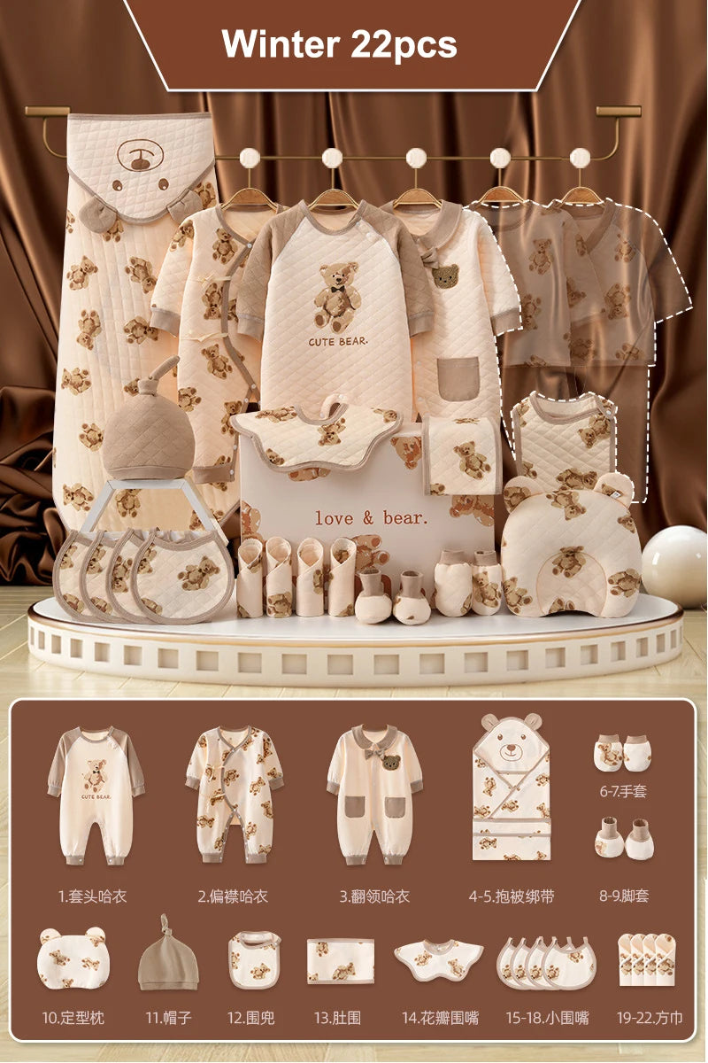 Newborn Baby Gift Set 100% Cotton | 20 to 29 Pieces | Unisex | 0-6 Months | All Seasons & Winter