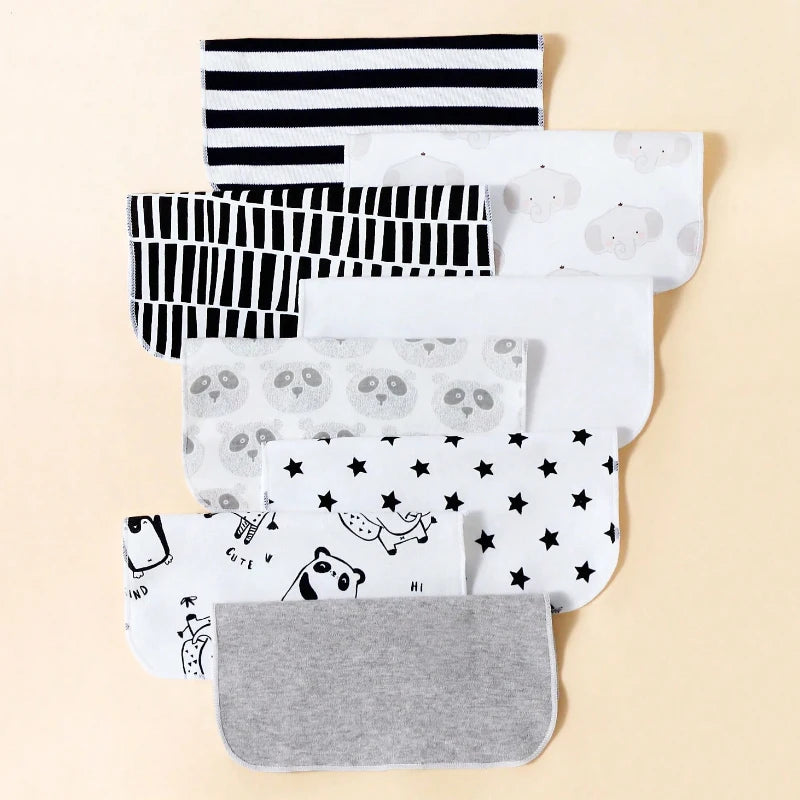 8-Piece Baby Saliva Wipes 100% Cotton | Soft Washcloths & Shower Towels | Reusable | Newborn