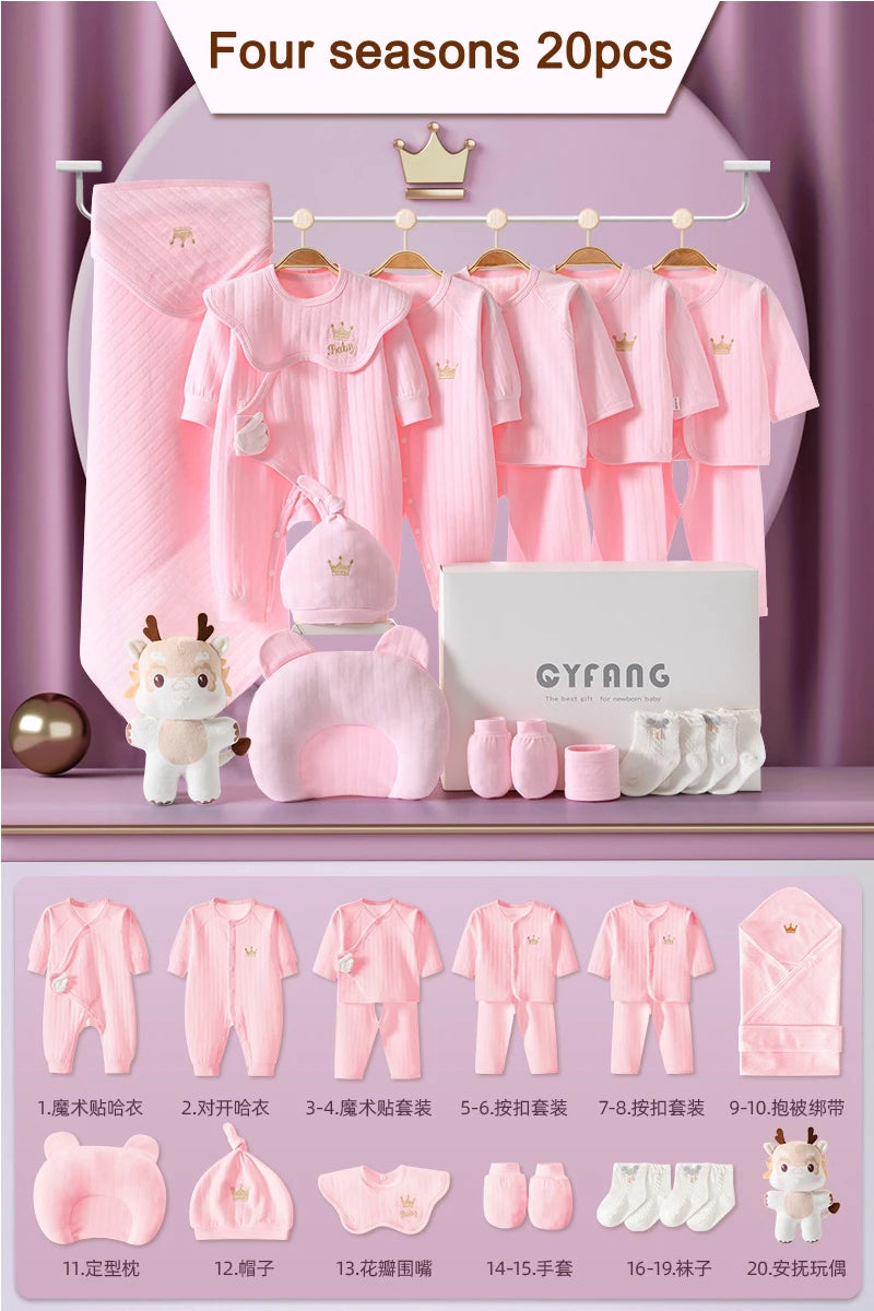 Newborn Baby Clothing 15/17/18/20 Pcs/0-3Months 100%Cotton Kids Clothes Suit Unise Infant Boys Girls Clothing Set Without Box