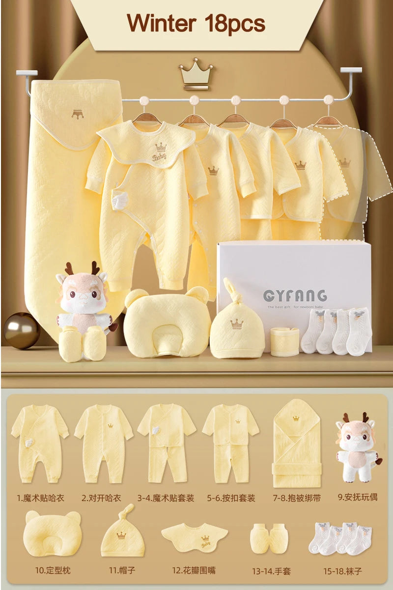 Newborn Baby Clothing 15/17/18/20 Pcs/0-3Months 100%Cotton Kids Clothes Suit Unise Infant Boys Girls Clothing Set Without Box