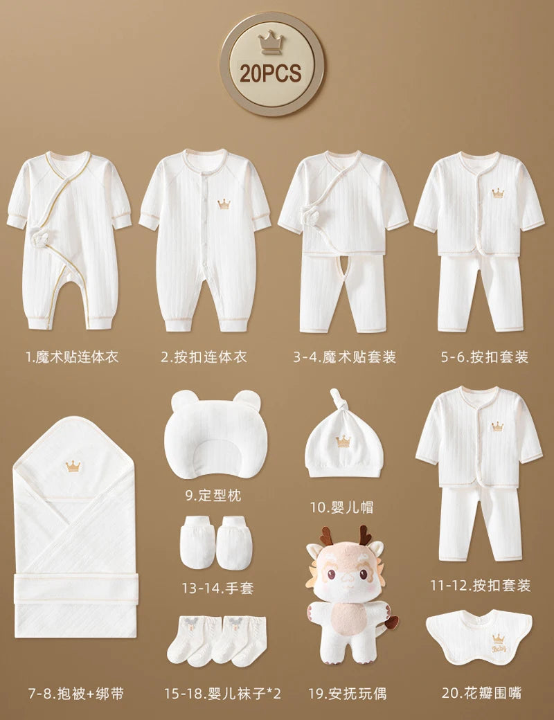 Newborn Baby Clothing 15/17/18/20 Pcs/0-3Months 100%Cotton Kids Clothes Suit Unise Infant Boys Girls Clothing Set Without Box