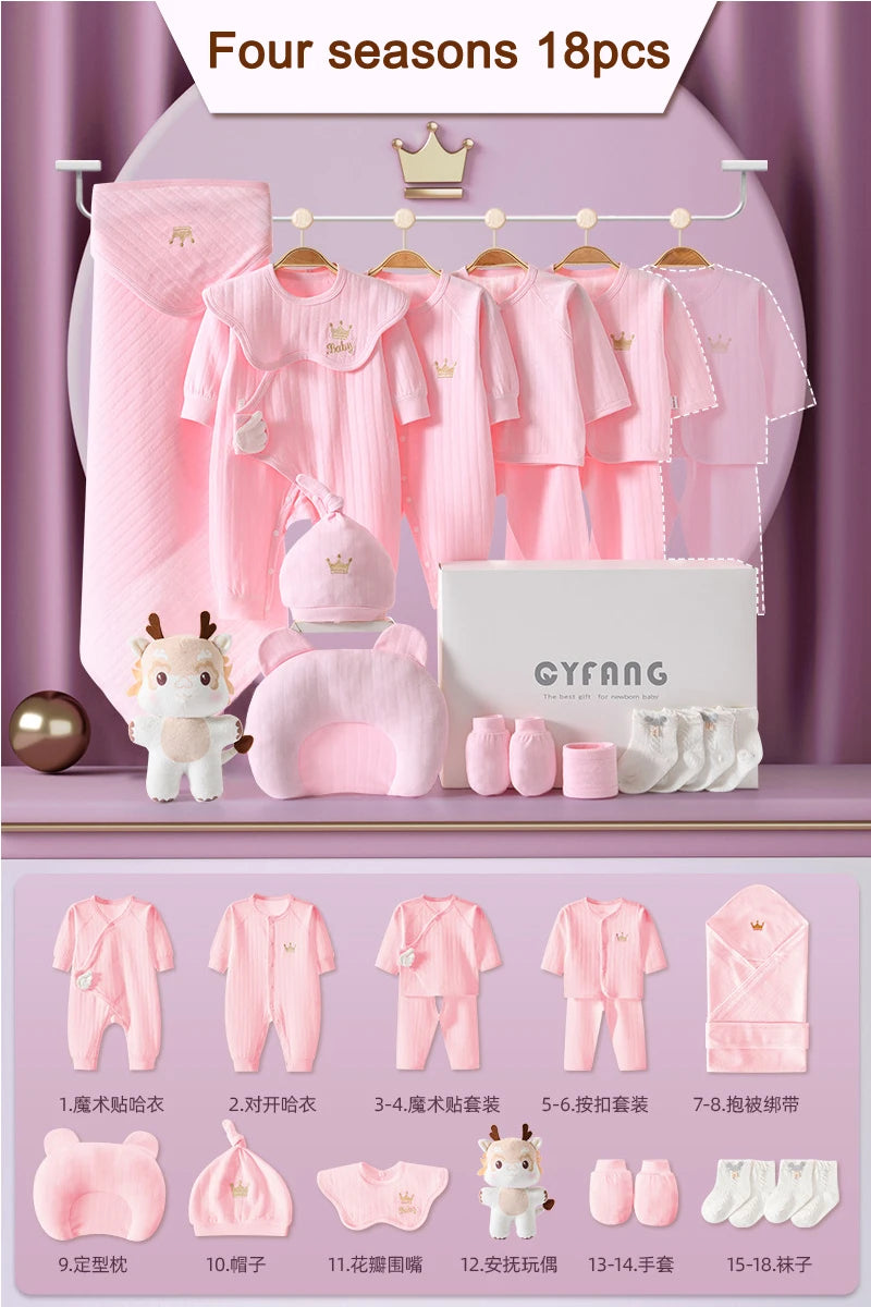 Newborn Baby Clothing 15/17/18/20 Pcs/0-3Months 100%Cotton Kids Clothes Suit Unise Infant Boys Girls Clothing Set Without Box