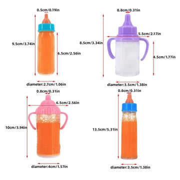 Doll Feeding Bottle Set Baby Care Toy Stroller 2pc Milk And Juice
