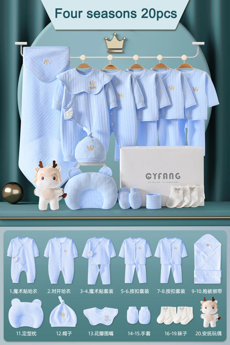 Newborn Baby Clothing 15/17/18/20 Pcs/0-3Months 100%Cotton Kids Clothes Suit Unise Infant Boys Girls Clothing Set Without Box