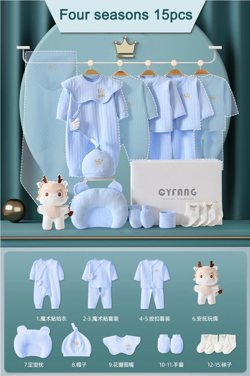 Newborn Baby Clothing 15/17/18/20 Pcs/0-3Months 100%Cotton Kids Clothes Suit Unise Infant Boys Girls Clothing Set Without Box