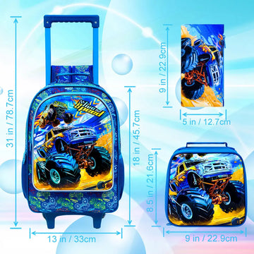 Kids Suitcase for Boys Wheeled Backpack