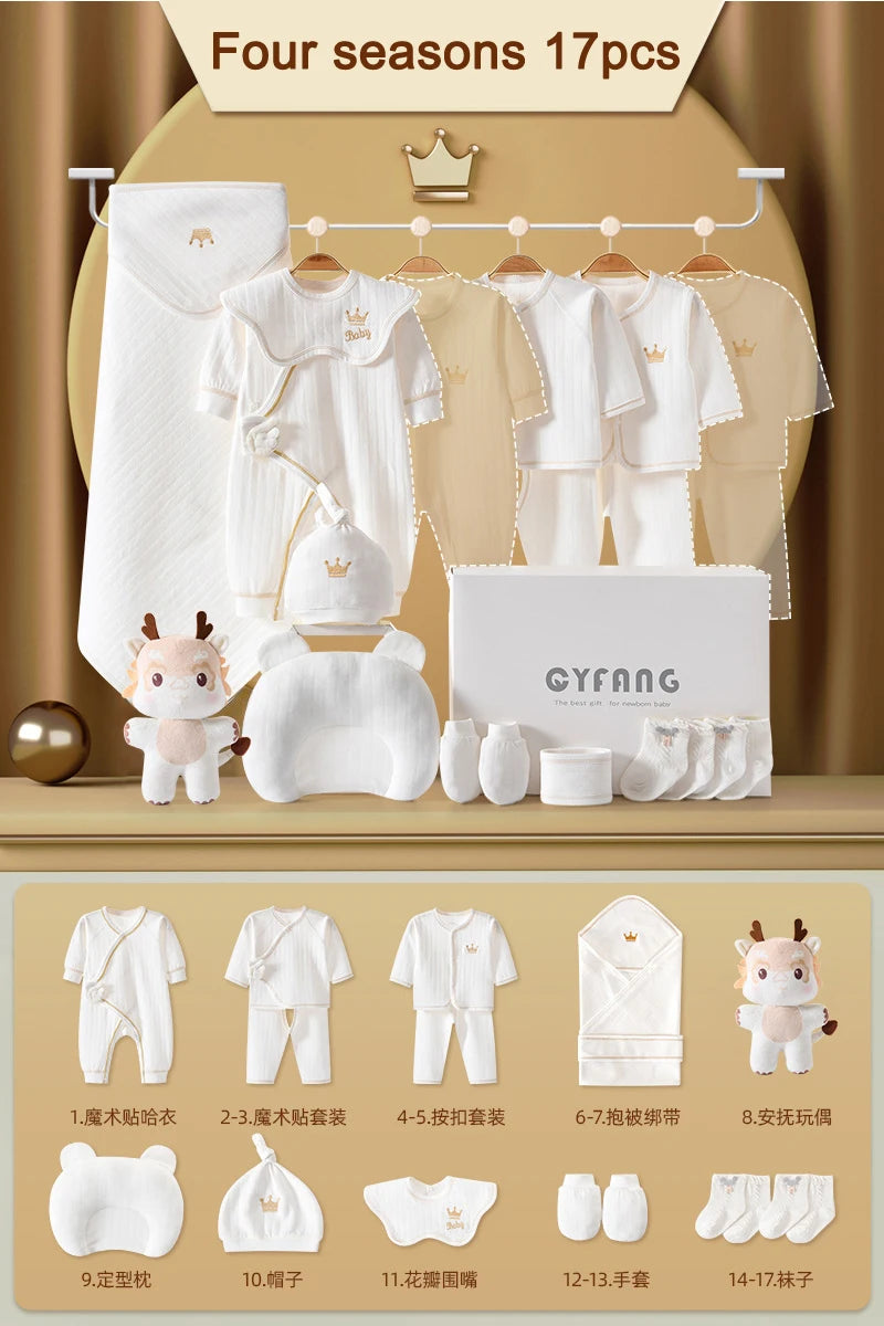 Newborn Baby Clothing 15/17/18/20 Pcs/0-3Months 100%Cotton Kids Clothes Suit Unise Infant Boys Girls Clothing Set Without Box
