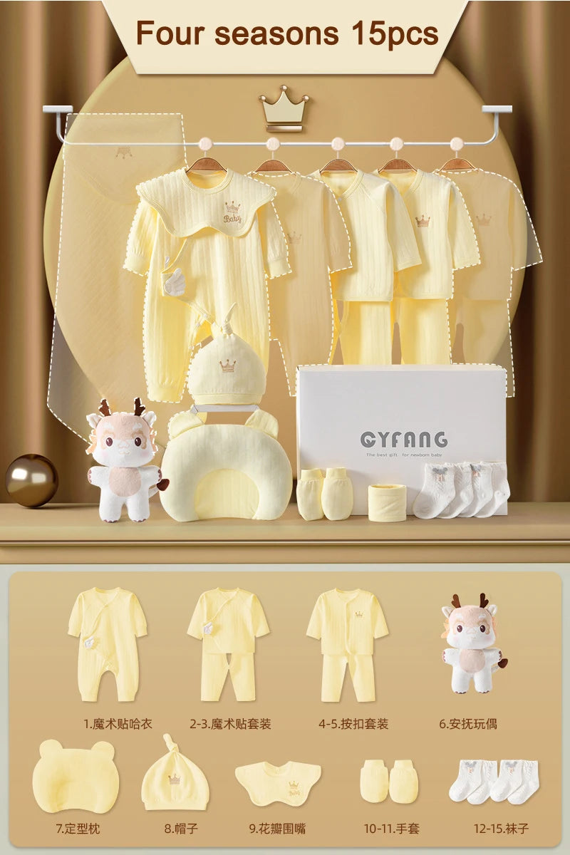 Newborn Baby Clothing 15/17/18/20 Pcs/0-3Months 100%Cotton Kids Clothes Suit Unise Infant Boys Girls Clothing Set Without Box
