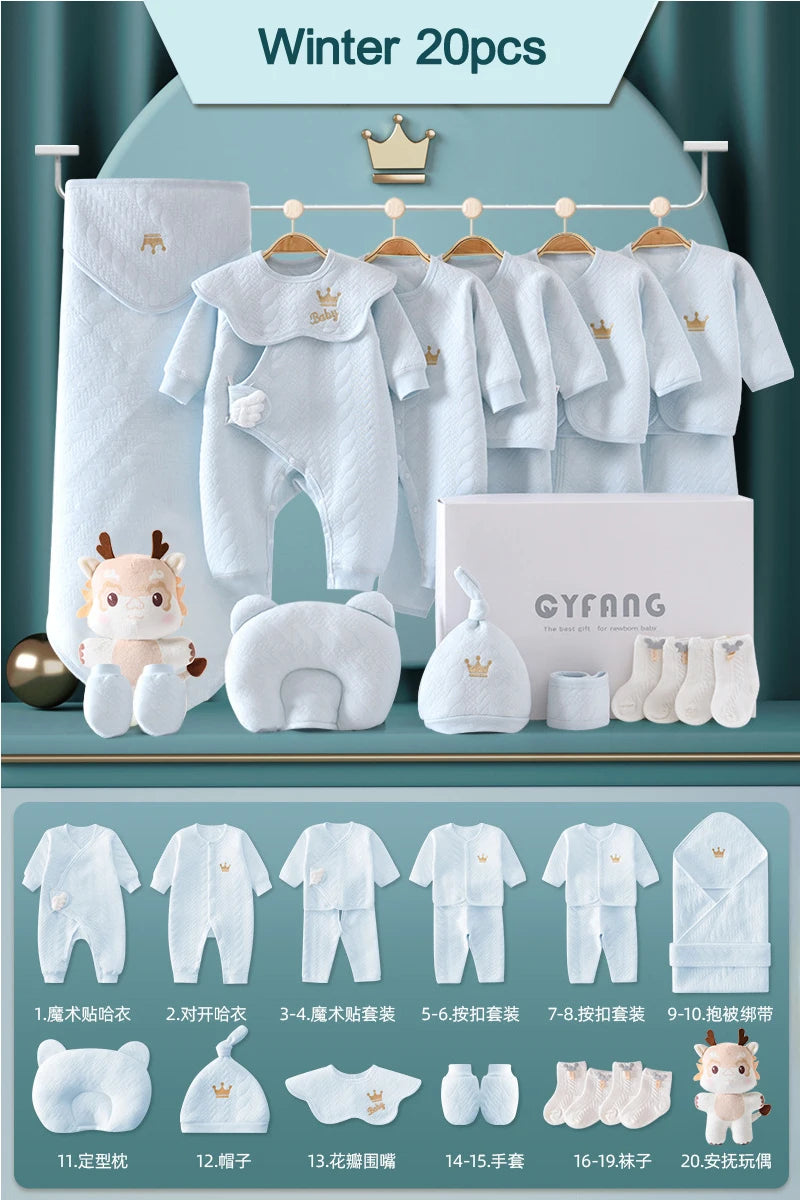 Newborn Baby Clothing 15/17/18/20 Pcs/0-3Months 100%Cotton Kids Clothes Suit Unise Infant Boys Girls Clothing Set Without Box
