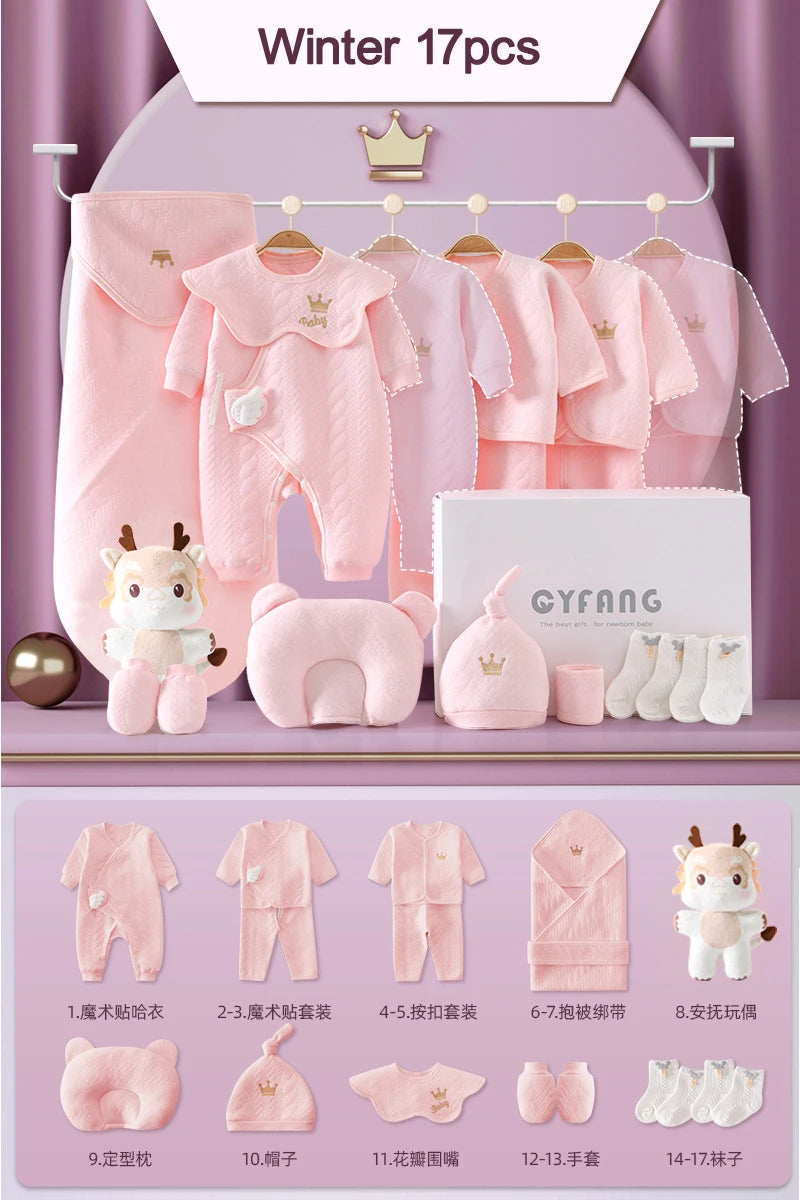 Newborn Baby Clothing 15/17/18/20 Pcs/0-3Months 100%Cotton Kids Clothes Suit Unise Infant Boys Girls Clothing Set Without Box