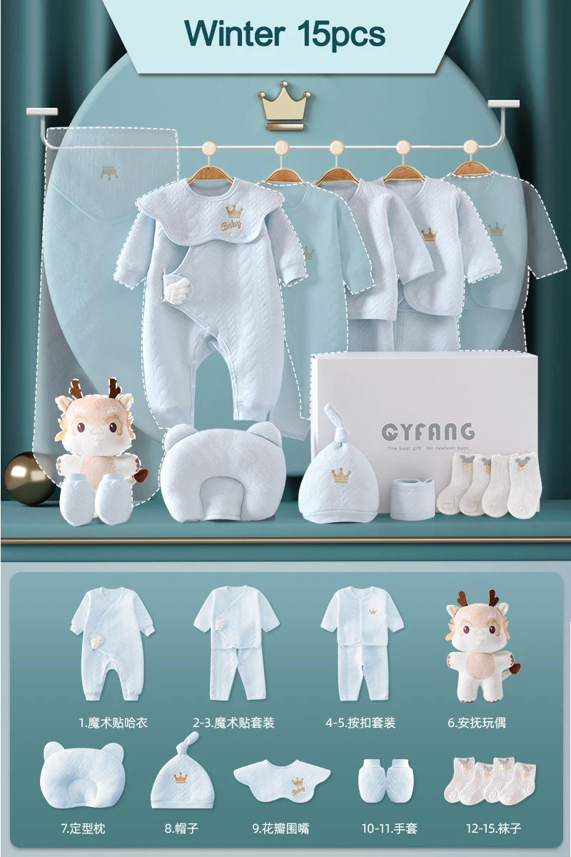 Newborn Baby Clothing 15/17/18/20 Pcs/0-3Months 100%Cotton Kids Clothes Suit Unise Infant Boys Girls Clothing Set Without Box