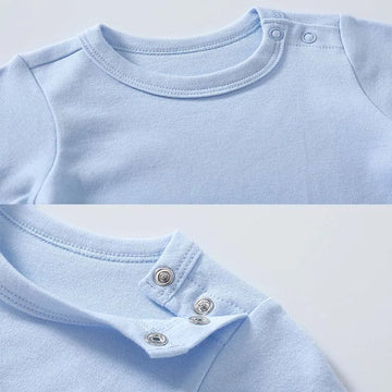 3Pcs Newborn Baby Sets Boy Girl Clothes 0-3 Months 100% Cotton Bodysuit Hat Bib Solid Color Long Sleeve Jumpsuits Infant Outfits