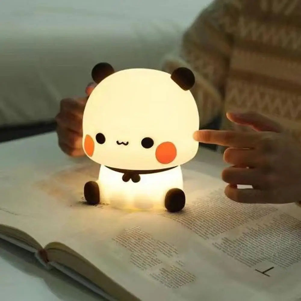 Cute Panda LED Night Light | Squishy Silicone | Touch Dimmer | 3 Modes | Kids Bedroom & Bedside Lamp