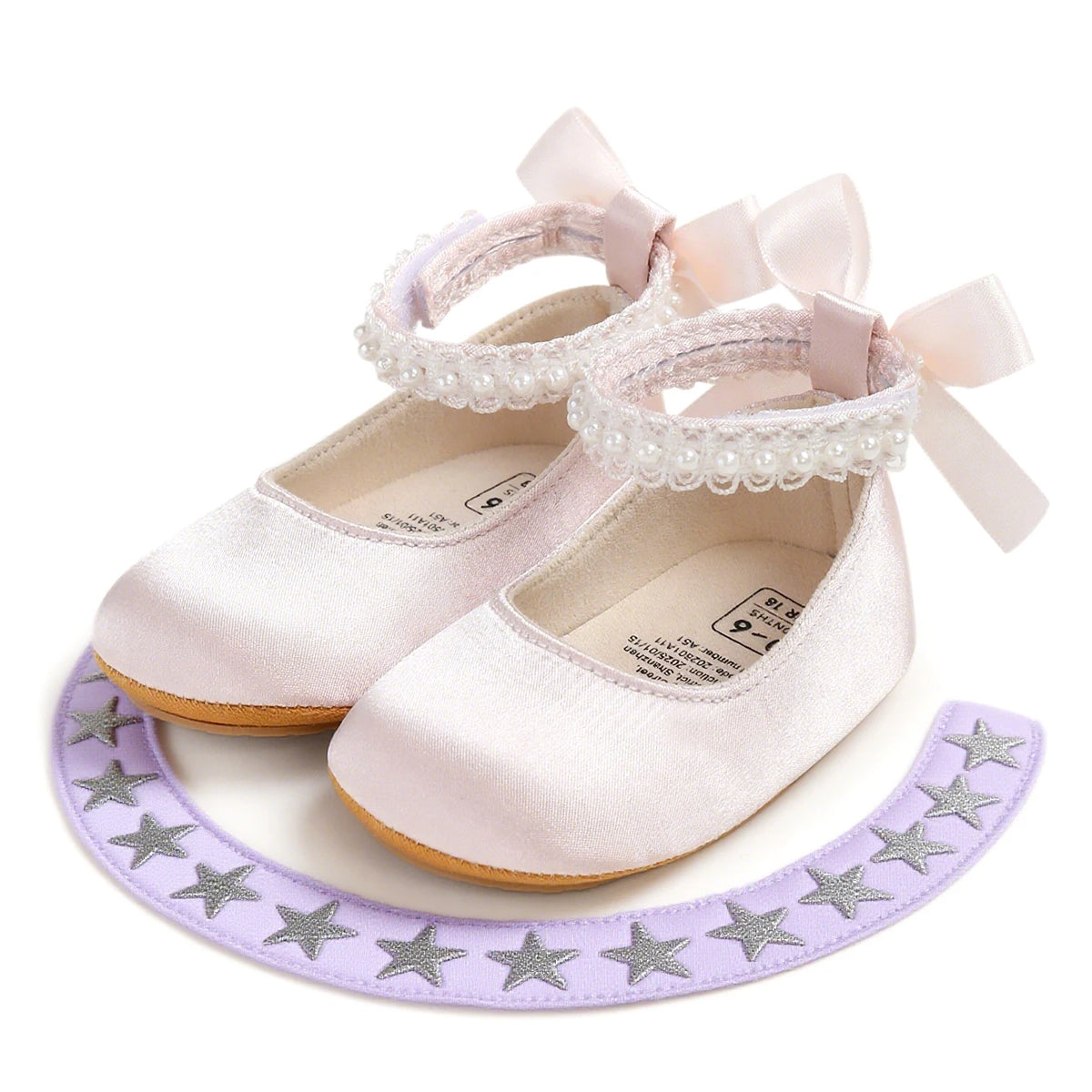 Baby Girls Mary Jane Shoes | Bow Non-Slip Soft Sole Princess First Walkers