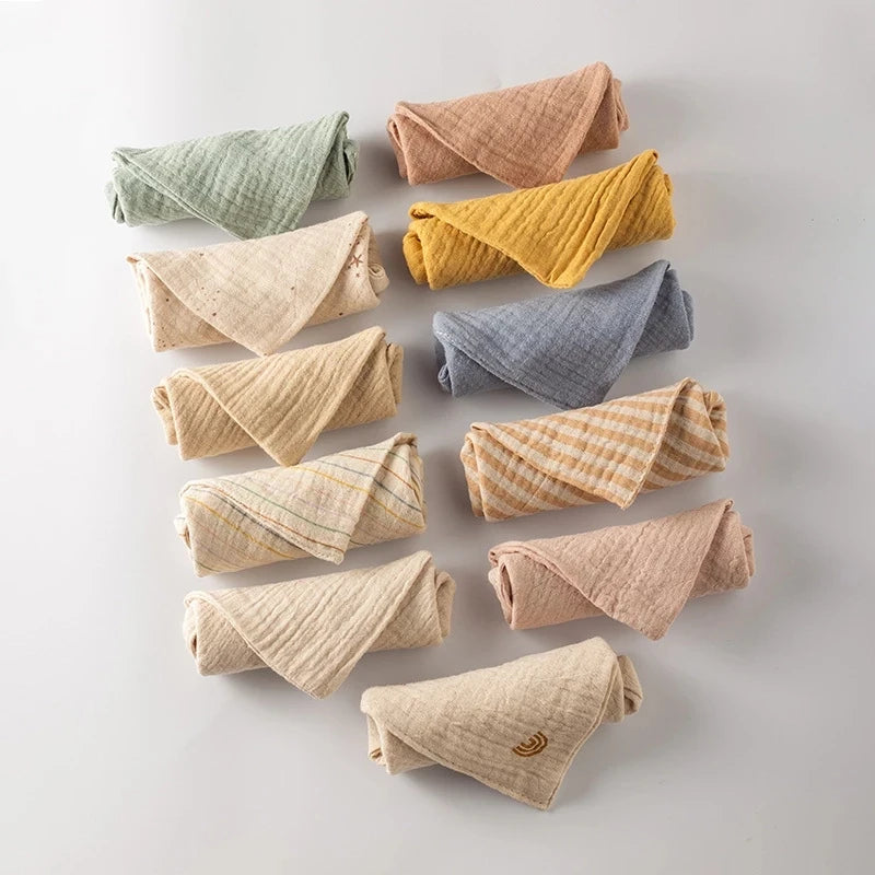 5PC Baby Towel New Born Items Stuff Muslin Squares Infant Hand Bath Shower Face Towels Soft Cotton