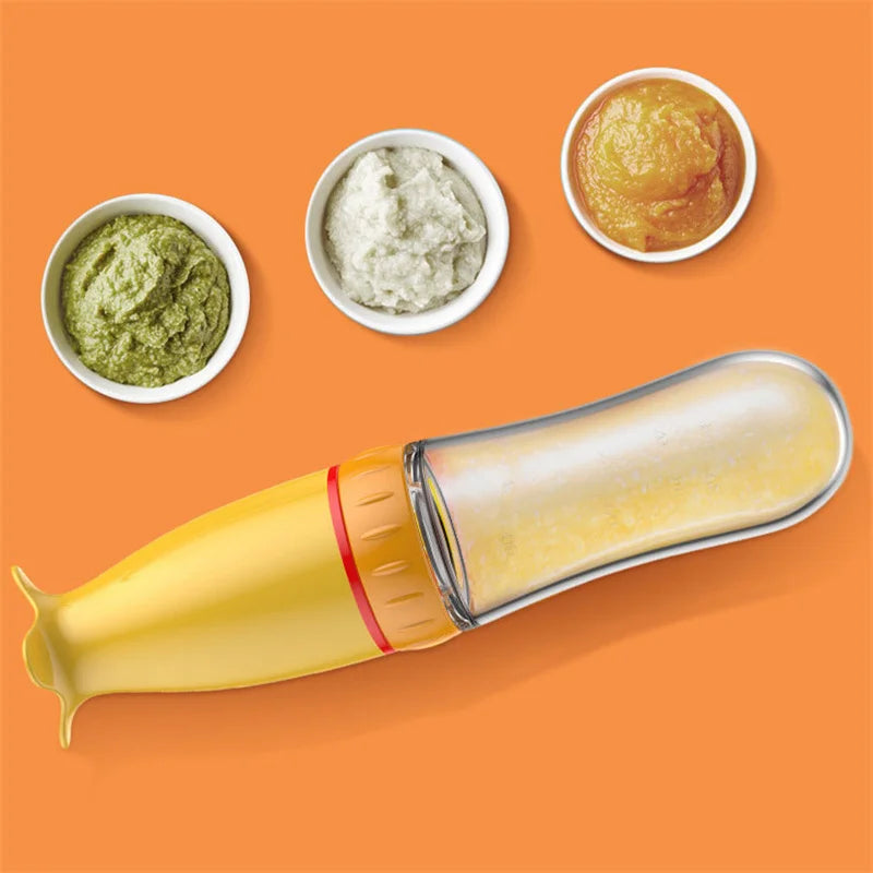 1 PC Safe Useful Silicone Baby Bottle With Spoon Food Supplement Rice Cereal Bottles Squeeze Spoon Milk Feeding Bottle Cup
