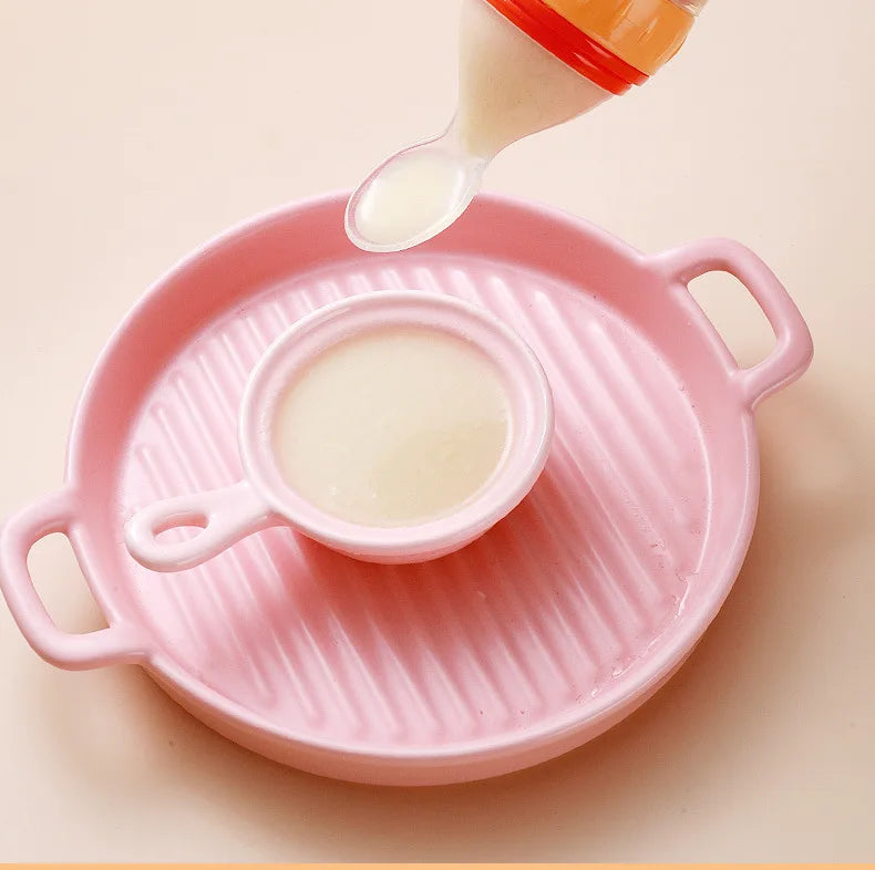 1 PC Safe Useful Silicone Baby Bottle With Spoon Food Supplement Rice Cereal Bottles Squeeze Spoon Milk Feeding Bottle Cup