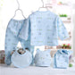 5pcs Newborn Baby Boys Girls Cute Cartoon Long Sleeve Tops+hat+pants +bib Outfits Set From 0 To 3 Months Clothes Set For Baby