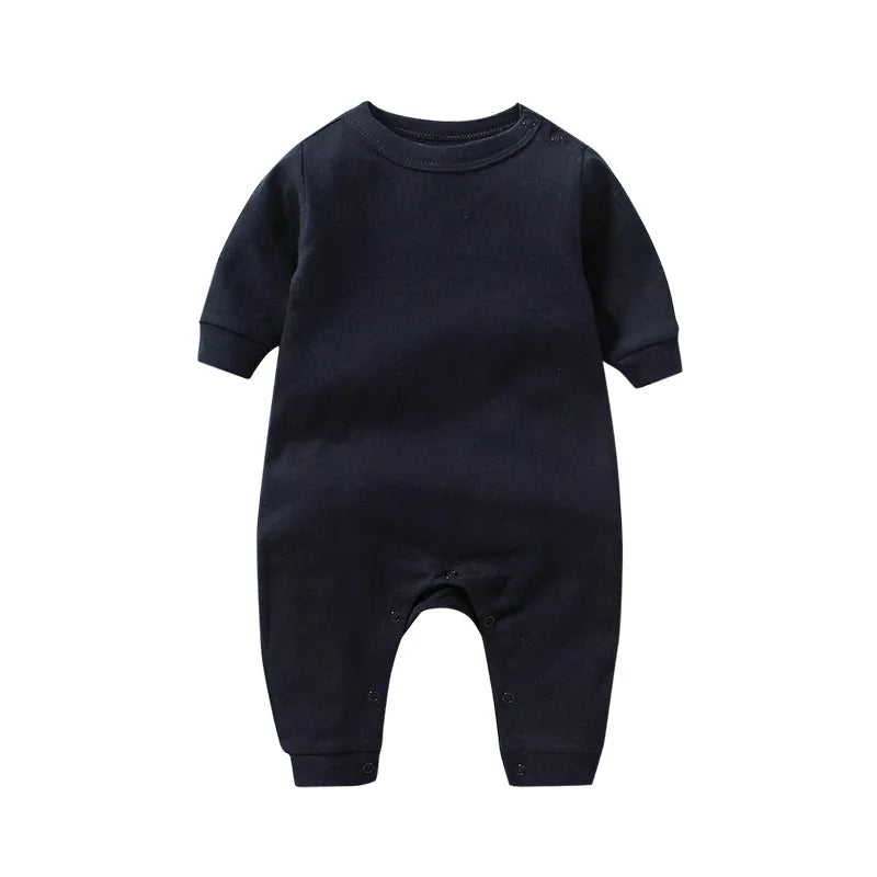 3Pcs Newborn Baby Sets Boy Girl Clothes 0-3 Months 100% Cotton Bodysuit Hat Bib Solid Color Long Sleeve Jumpsuits Infant Outfits