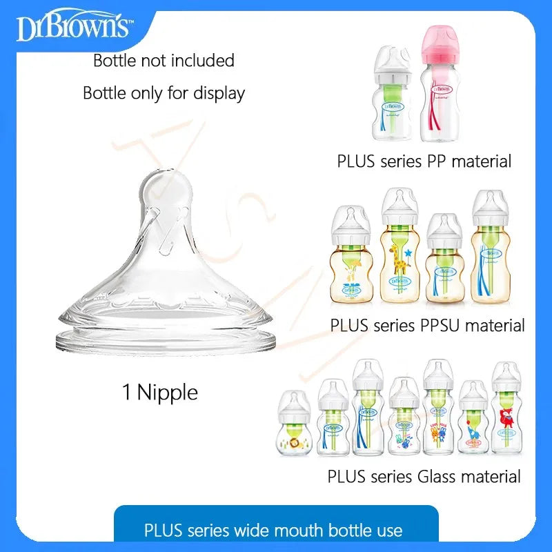 Dr. Brown's newborn glass baby bottle, wide diameter, anti-colic, gas-liquid separation 150ML + 270ML