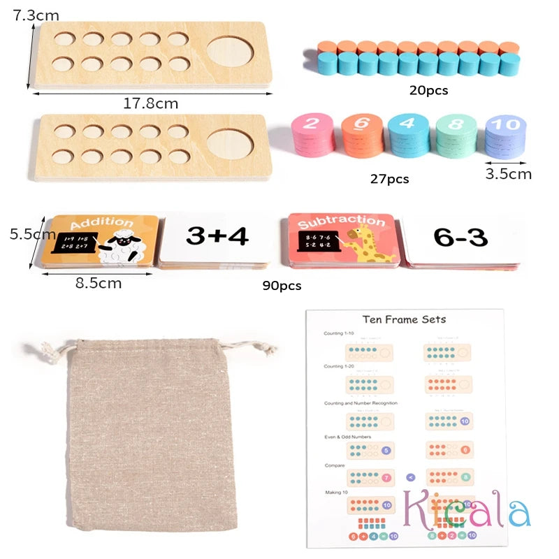 Kids Math Arithmetic Wooden Digital Decomposition Arithmetic  Learning Education Toys