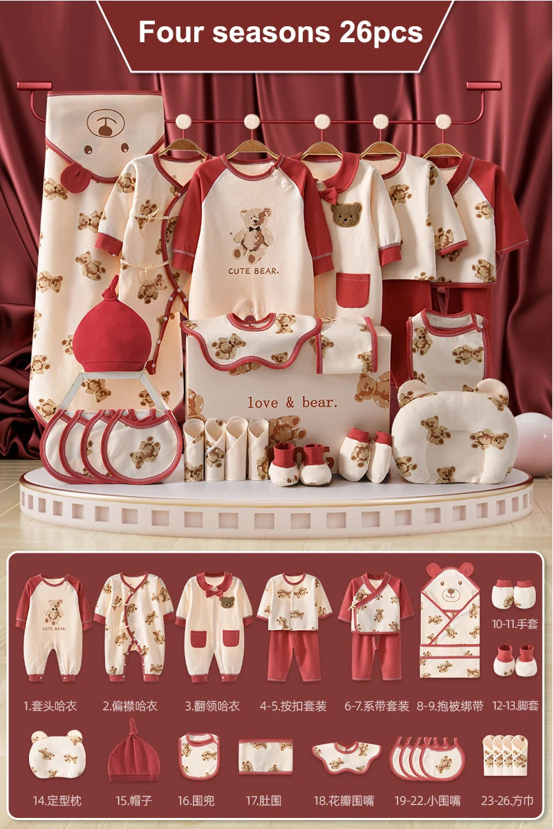 20/22/24/26 Pieces Newborn Clothes Baby Gift Pure Cotton Baby Set 0-6 Months Spring Summer Kids Clothes Suit Unisex Without Box