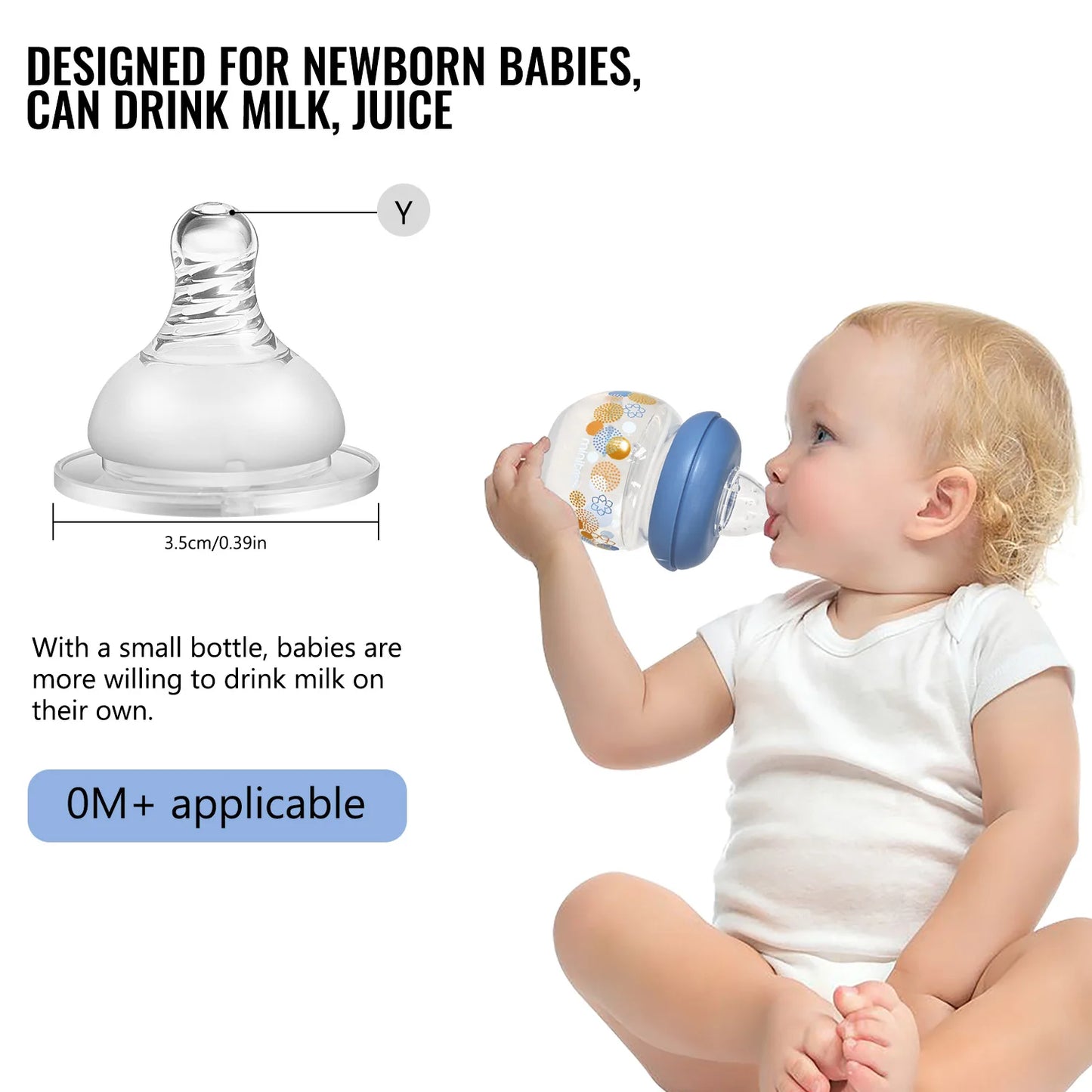 0-6 months newborn baby mini bottle, fall-proof and anti-colic PP bottle