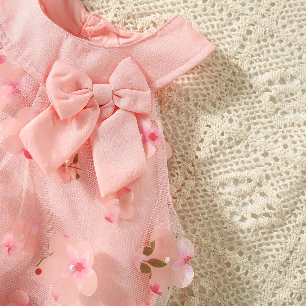 Baby Girl Floral Princess Dress | Sleeveless Summer Ball Gown (3M–3Y)