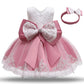 Baby Girl Baptism Dresses Toddler White Lace Flower Tulle Christening 1 Years Birthday Princess Party Dress Newborn Wedding Gown