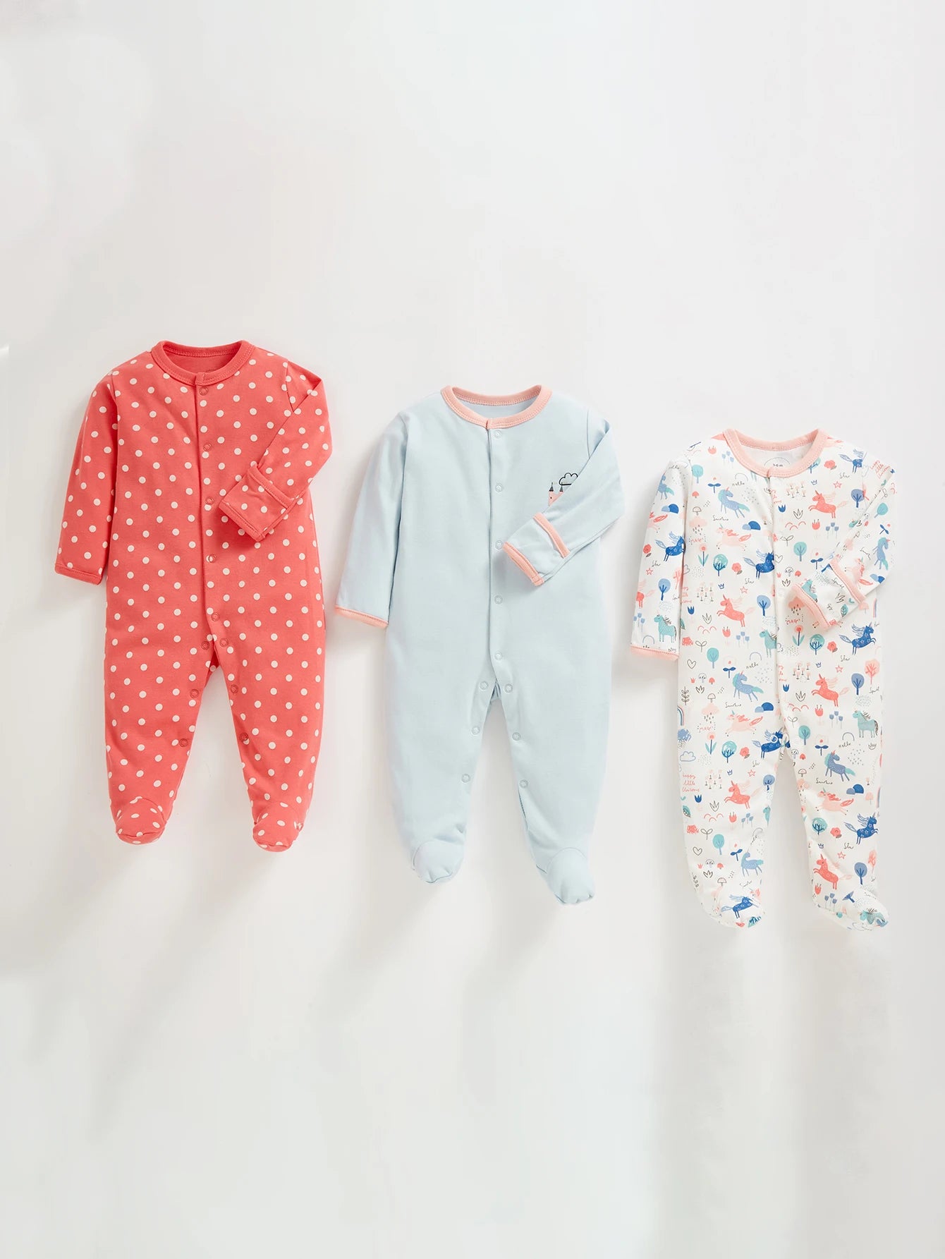 Soft Organic Cotton Baby Bodysuits - 3 Pack for 0-12 Months
