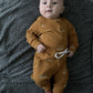 3 PCS Baby Boy Clothes Set Spring Autumn Knitted V-neck Romper+infant Pants+Cap Newborn Outfit