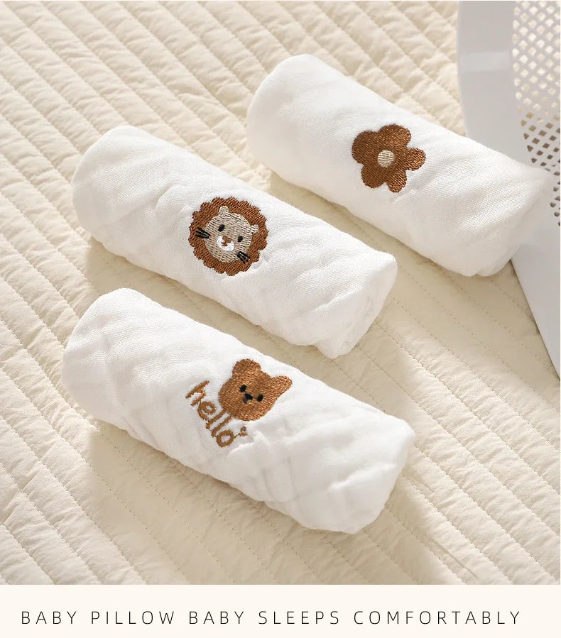 6 Layer Cotton Embroidery Baby Saliva Towels Hand Face Wipes Newborn