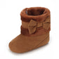 0-18M baby shoes Girls winter plush comfort snow boots cute bow cotton shoes baby soft soled non-slip toddler shoes