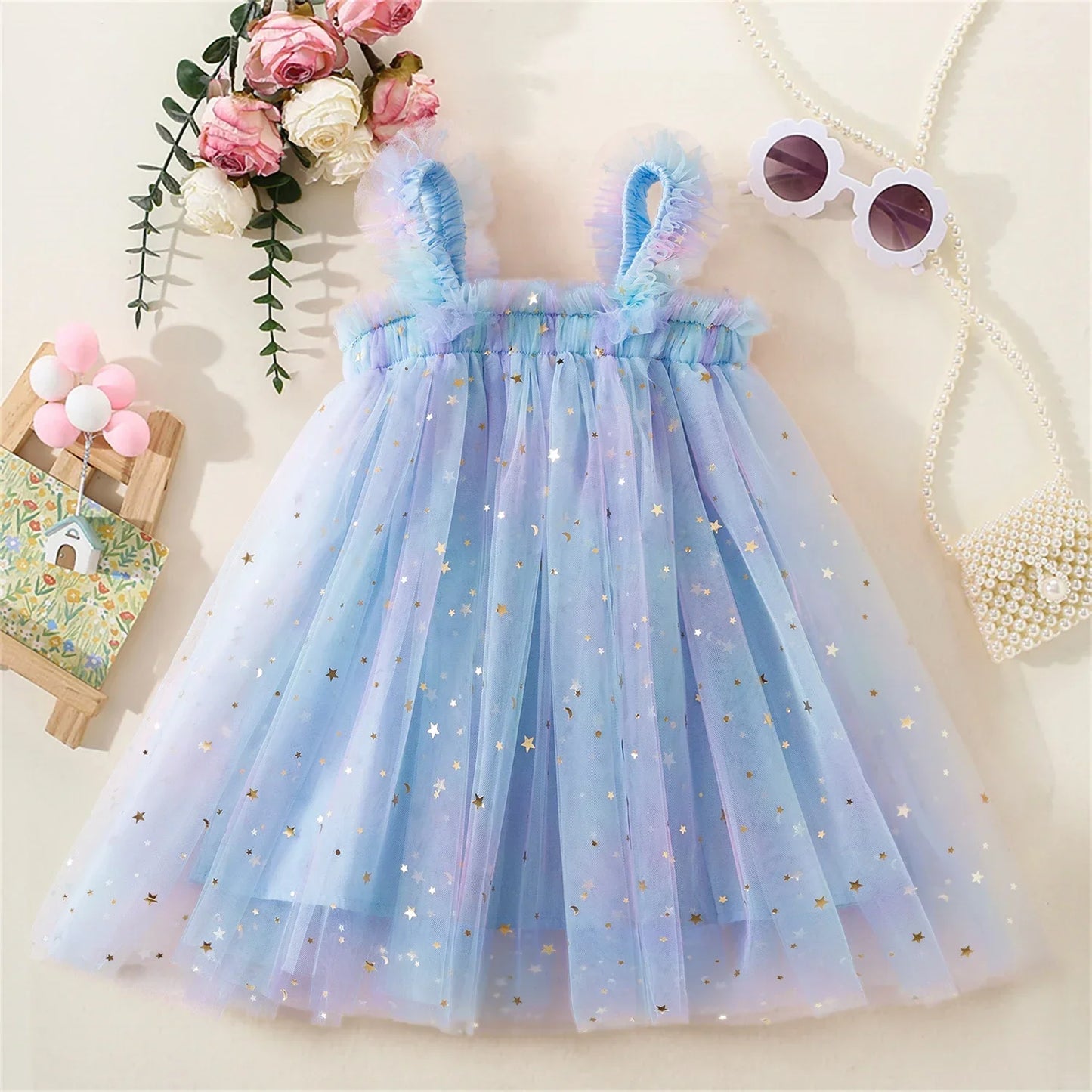 Toddler Baby Girls Party Dresses Back Butterfly