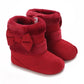 0-18M baby shoes Girls winter plush comfort snow boots cute bow cotton shoes baby soft soled non-slip toddler shoes