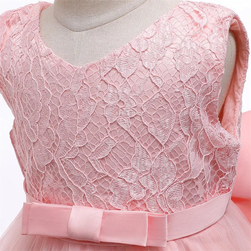 Baby Girl Baptism Dresses Toddler White Lace Flower Tulle Christening 1 Years Birthday Princess Party Dress Newborn Wedding Gown