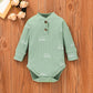 3 PCS Baby Boy Clothes Set Spring Autumn Knitted V-neck Romper+infant Pants+Cap Newborn Outfit