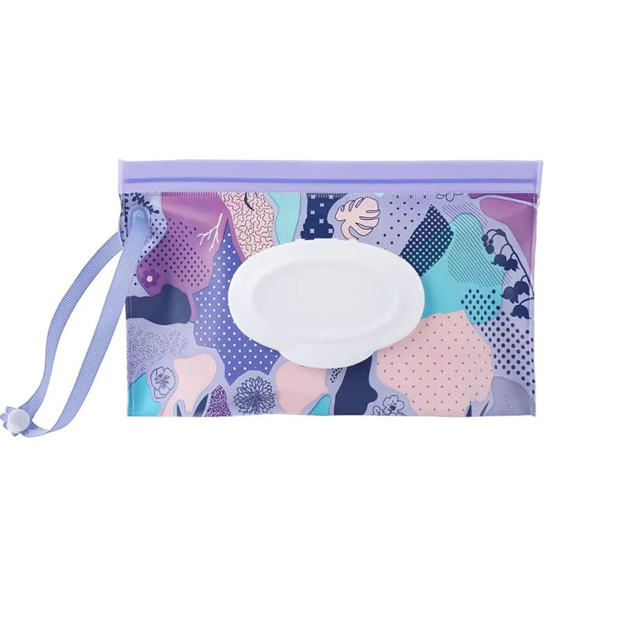Baby Wet Wipe Pouch Cute Snap-Strap Refillable