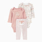 3PCS Baby Clothing Set Autumn Newborn Baby Girl Pure Cotton Clothes Set Soft Cute Animal Kids Bodysuits+Pants+Romper Bebe 6-24M