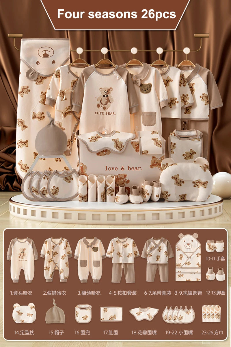 20/22/24/26 Pieces Newborn Clothes Baby Gift Pure Cotton Baby Set 0-6 Months Spring Summer Kids Clothes Suit Unisex Without Box