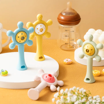Color Kids Silicone Teether Toy Baby Rattle Toy Teething Ring