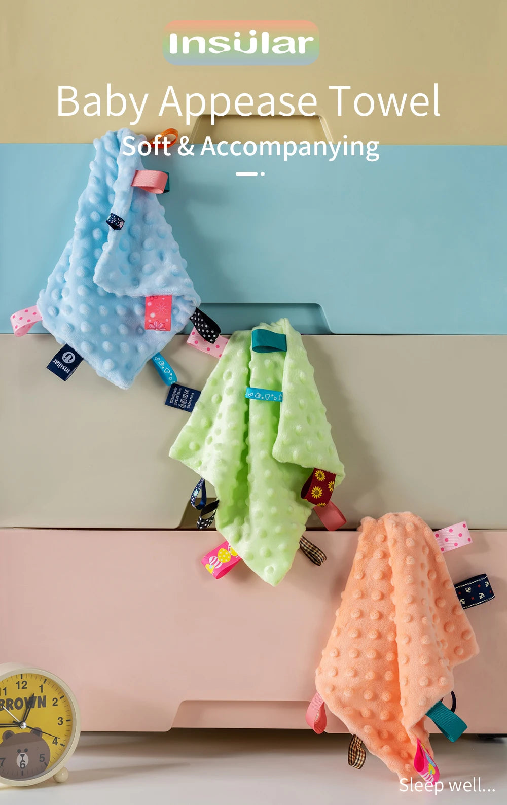Newborn Baby Soothe Appease Towel Calm Wipes Kids Infant Towel Blanket