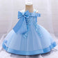 Baby Girls Elegant Big Bow Party Dress | Wedding & Birthday Princess Gown 6-36M