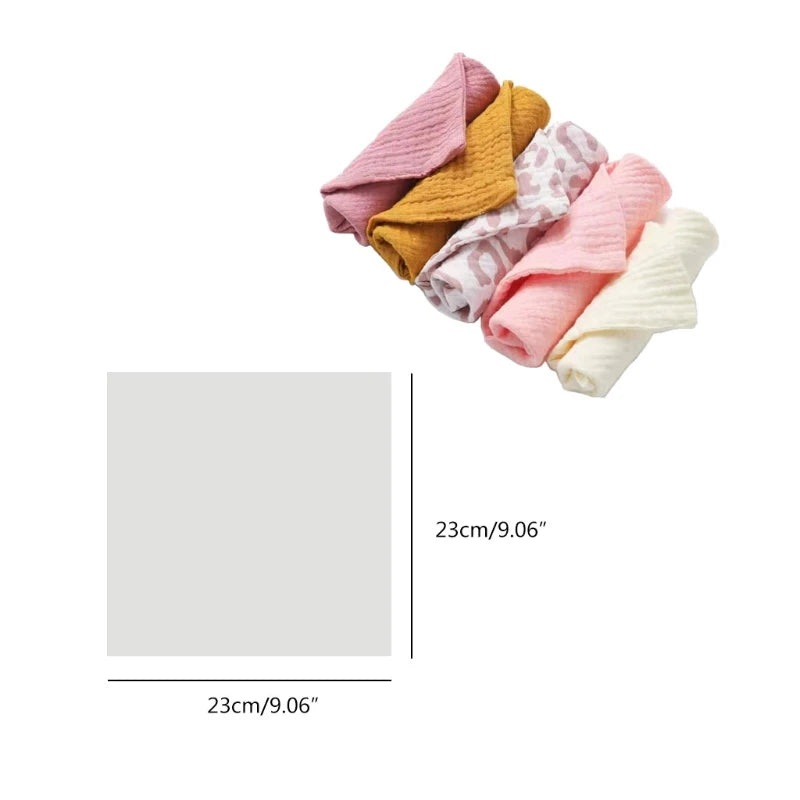5 PcsWashcloth FaceclothInfant Wash Hand Face Wipes Baby Cotton